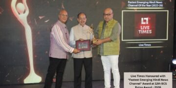 Live Times Honoured with “Fastest Emerging Hindi News Channel” Award at 12th BCS Ratna Award – 2026